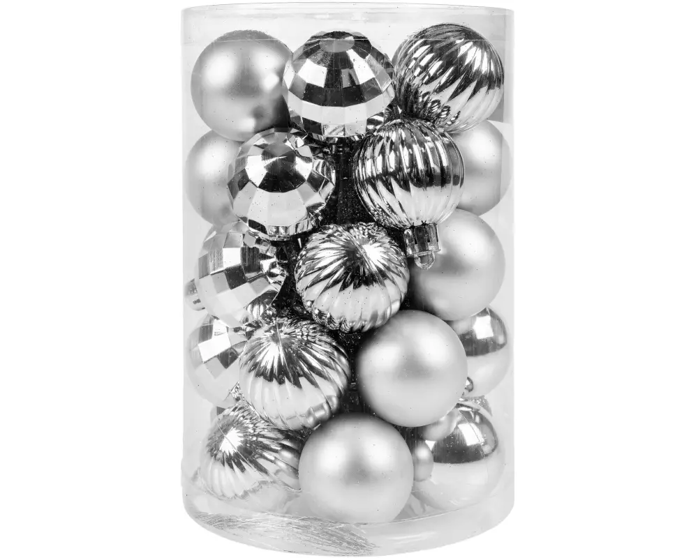 COCON Weihnachtskugel 34 Stück, Silber