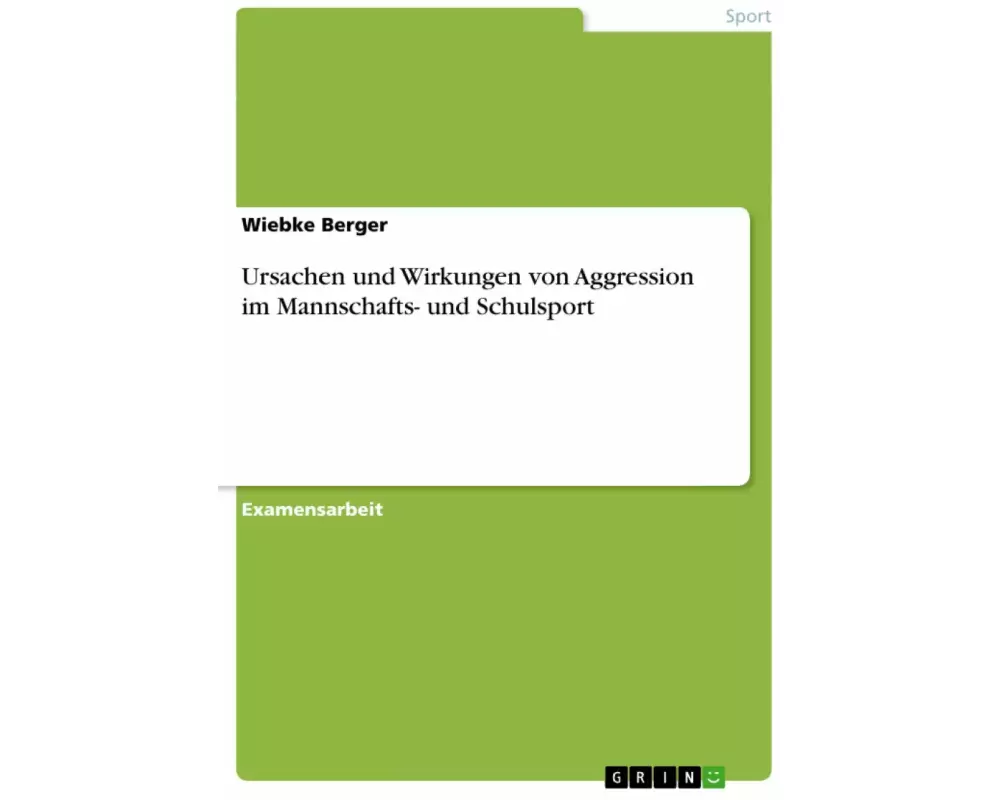 Ursachen und Wirkungen von Aggression im Mannschafts- und Schulsport