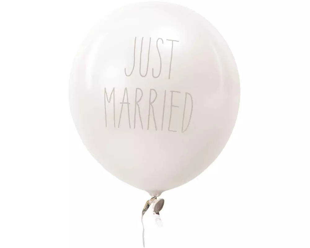 Rico Design Luftballon Just Married Ø 30 cm, 12 Stück, Weiss