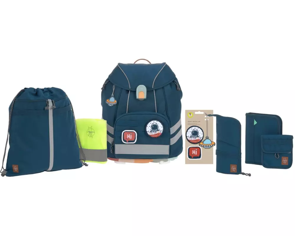 Lässig Schulthek-Set Unique Flexy 7-teilig, Navy