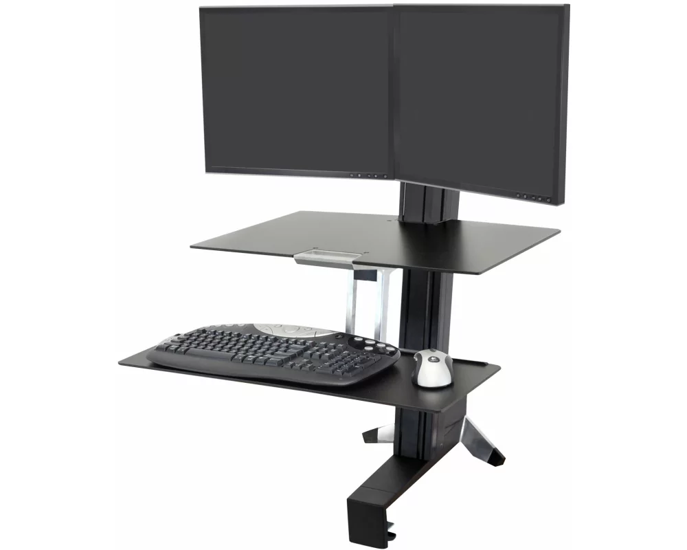 ERGOTRON desk stand, WORKFIT-S, dual, adjustable 58cm, 24 inch, 11kg, VESA 75x75+100x100mm