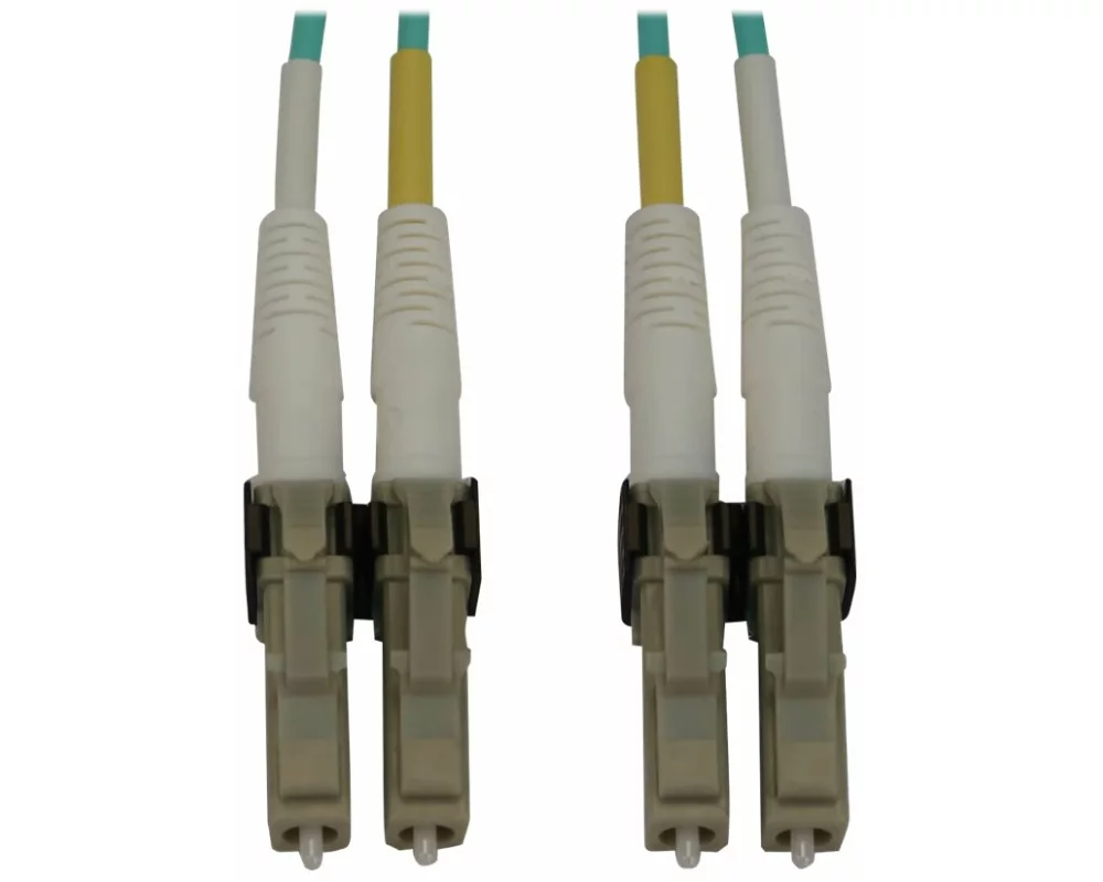 EATON TRIPPLITE 400G, Multimode, 50/125, OM3, Switchable, Fiber Optic Cable, Duplex, LC-PC, M/M, LSZH, Aqua, 2m 6.6ft.