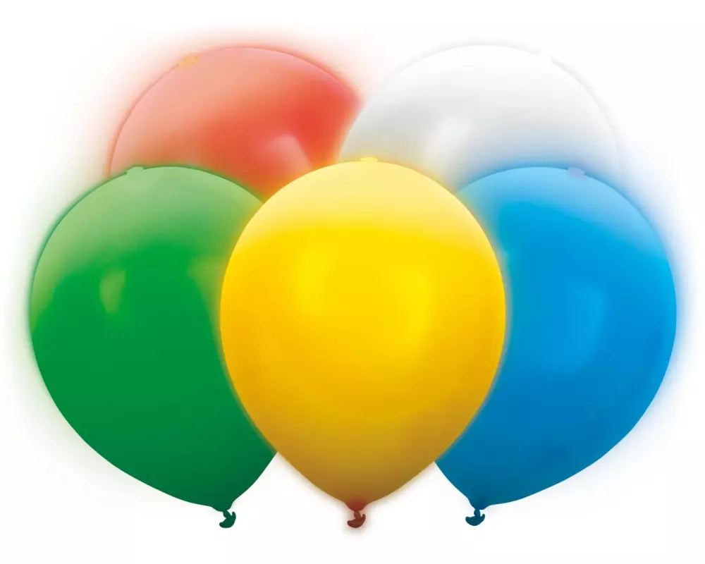 Partydeco Luftballon LED 5 Stück, Mehrfarbig