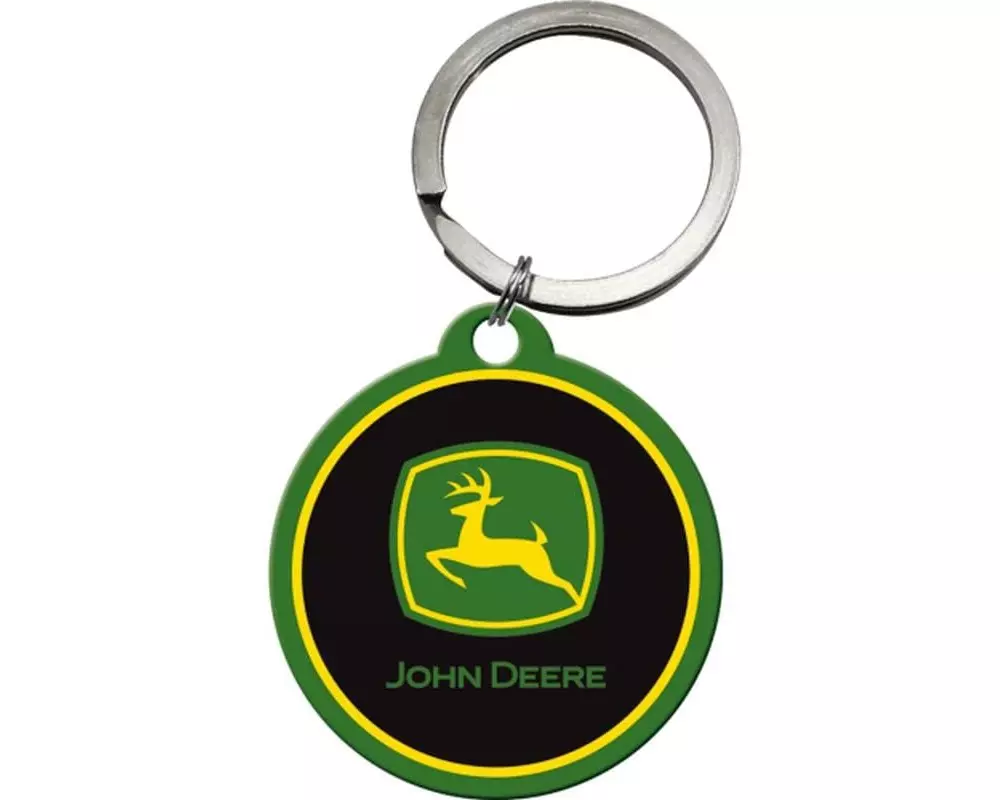 Nostalgic Art Schlüsselanhänger John Deere Ø 4 cm, Grün/Schwarz