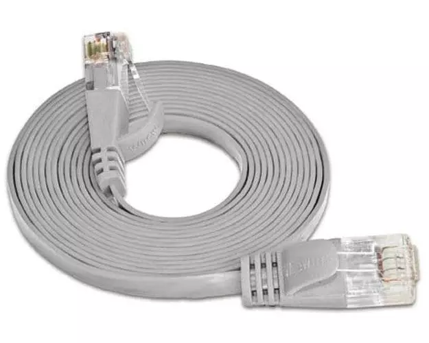 SLIM Slimpatchkabel RJ-45 - RJ-45, Cat 6, UTP, 1.5 m, Grau