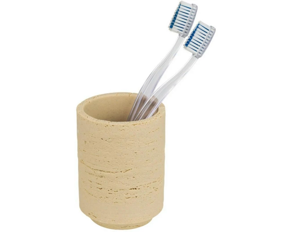 Wenko Zahnputzbecher Denia Polyresin Beige