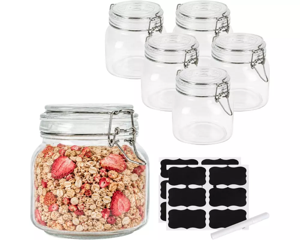 relaxdays Einmachglas 750 ml, 6 Stück