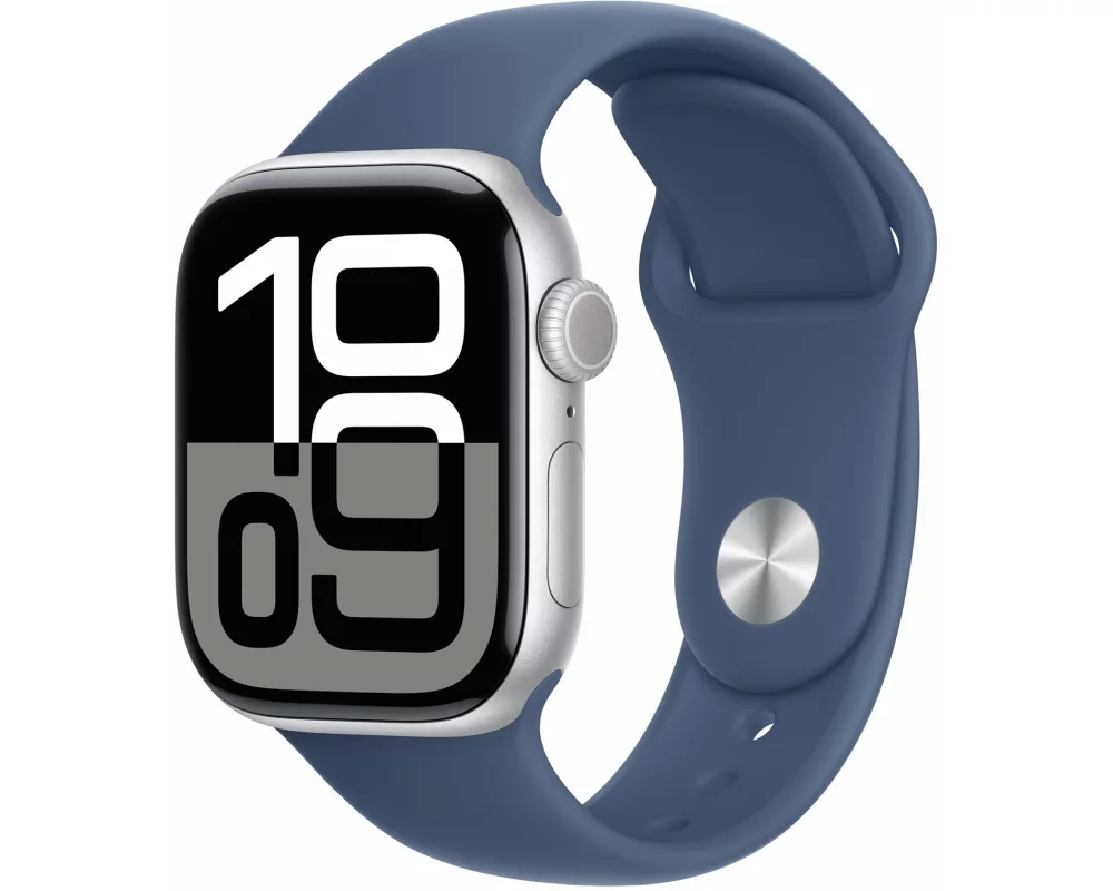 Apple Watch Series 10 42 mm Alu Silber Sport Denim M/L