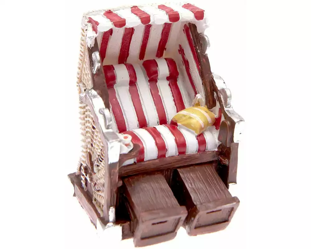 Rico Design Mini-Möbel Strandkorb 5 x 6.5 cm 1 Stück, Blau/Weiss