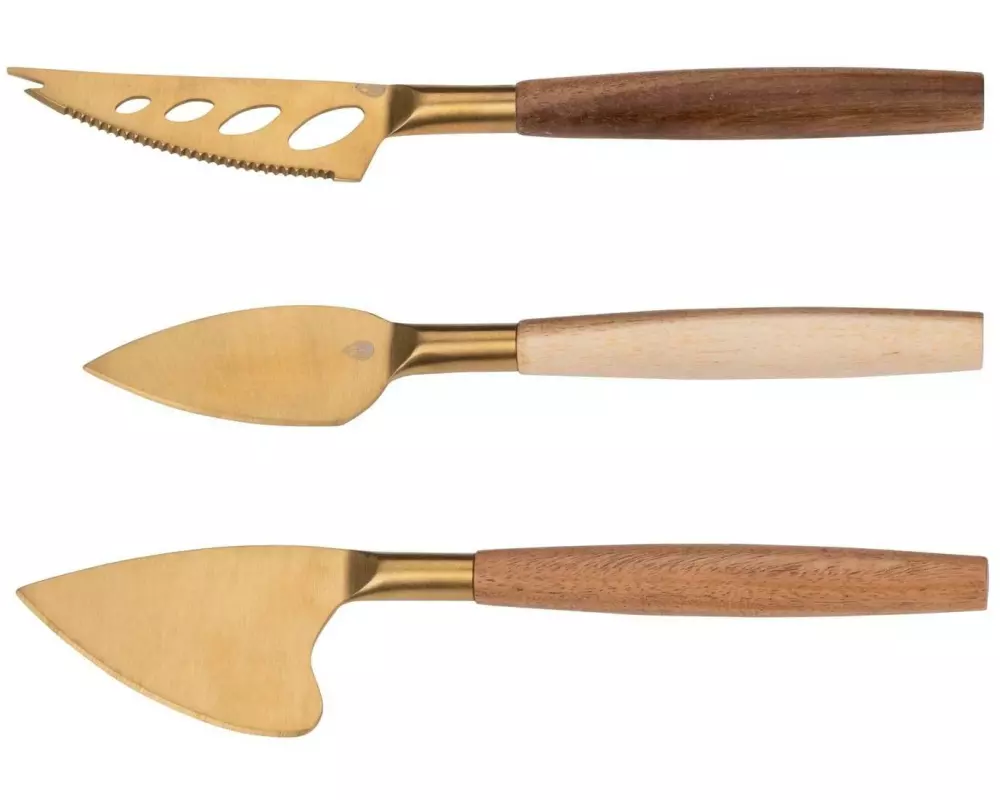 alpina Käsemesser-Set 3 Stück, Braun/Gold
