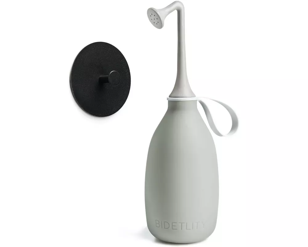 Bidetlity Po-Dusche Bidet 450 ml grau inkl. Haken schwarz