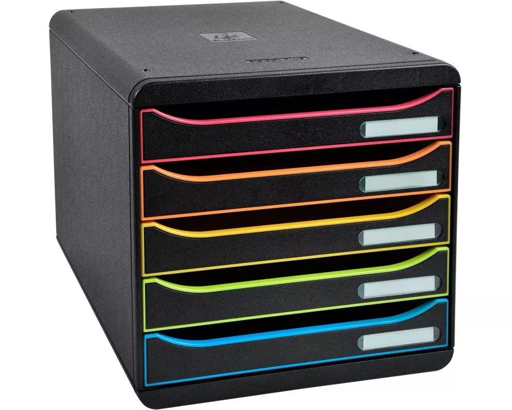 Exacompta Schubladenbox Big Box Plus 5 Schubladen, Schwarz