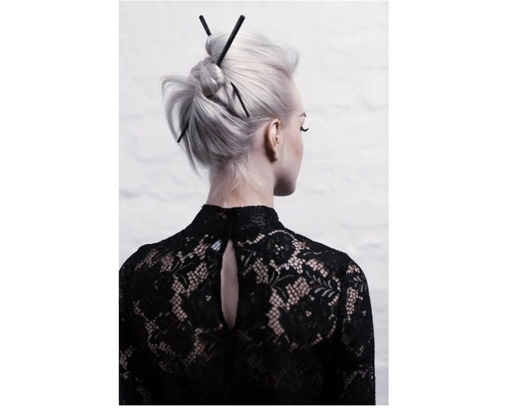 Noir Stockholm Metal Hair Sectioning Stick Metall Schwarz 230 mm