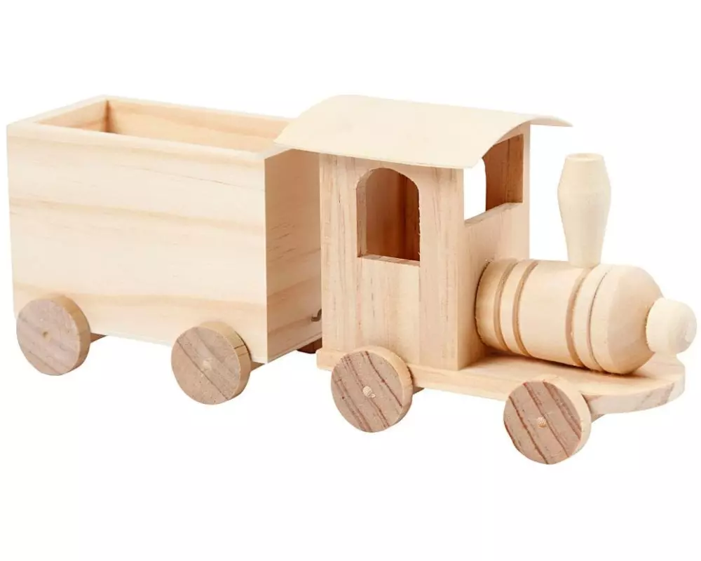 Creativ Company Holzartikel Holzzug mit Anhänger 2 Stück
