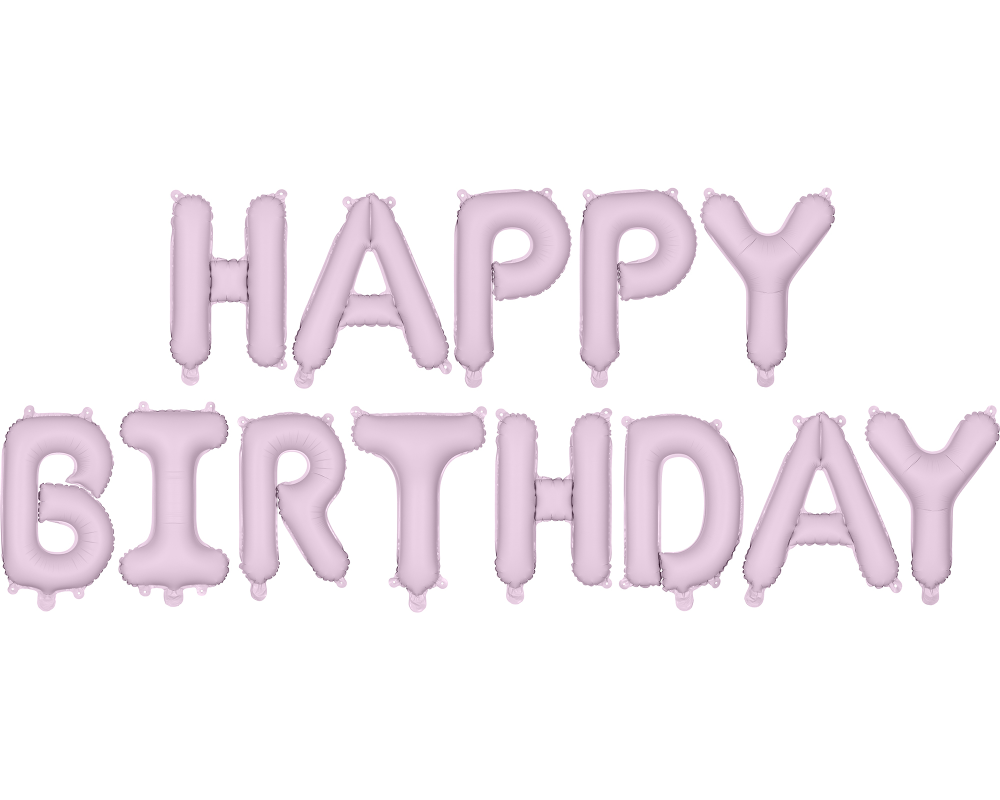 PARTYDECO Folienballon 340x35cm FB6T-014 Happy Birthday lila