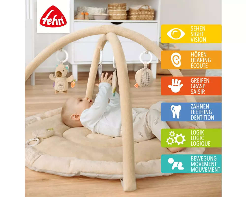 fehn 3-D-Activity-Decke Capybara Beige / Braun, Ø 85 cm