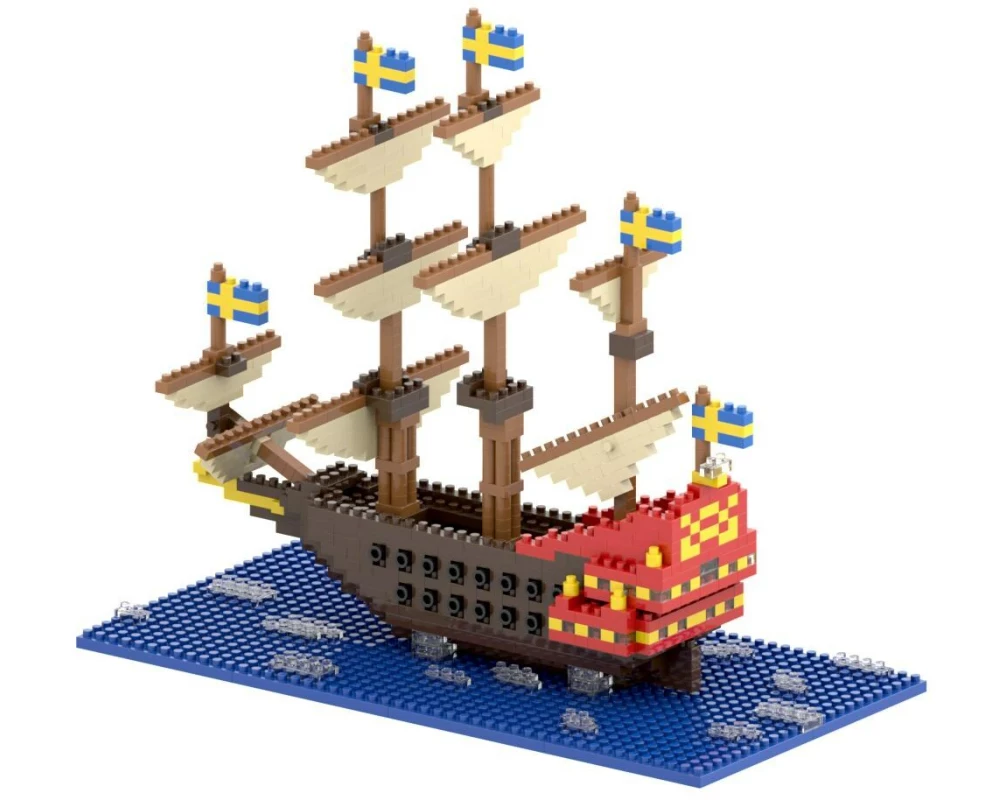 BRIXIES Bausteinmodell Vasa Schiff aus 650 Bausteinen