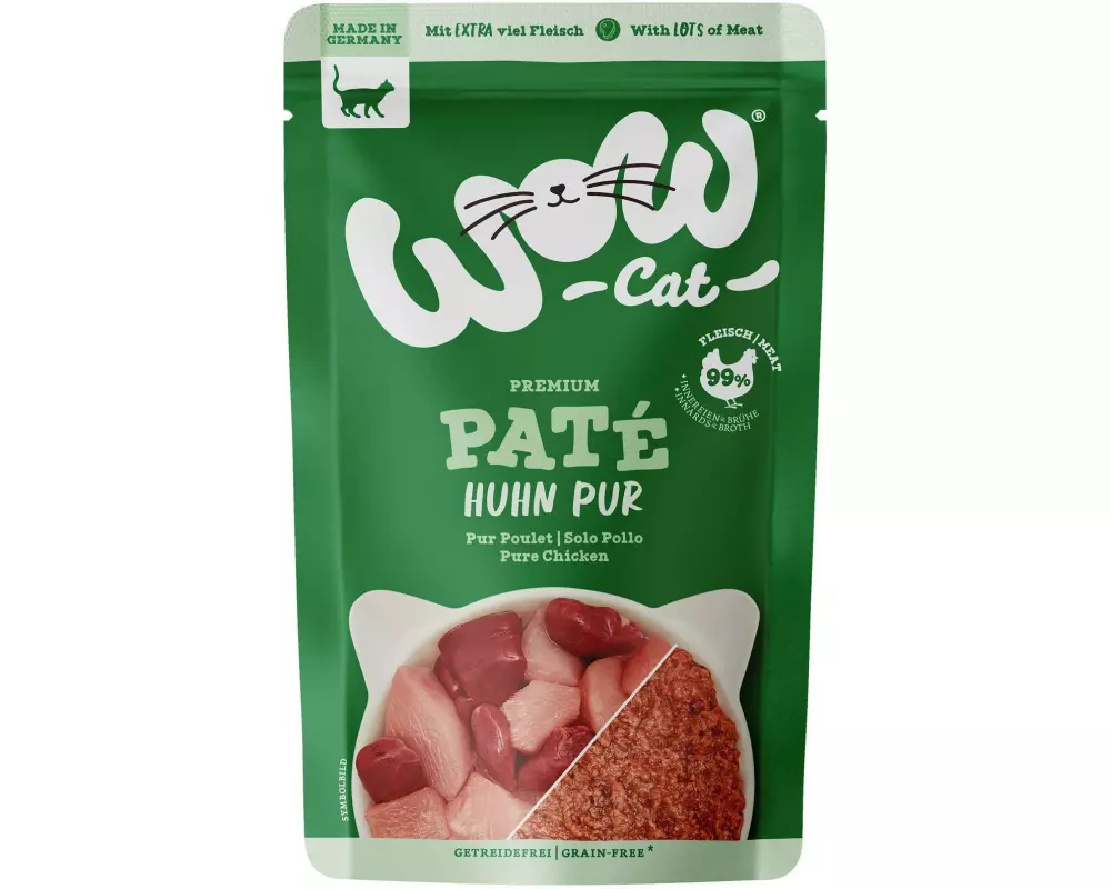WOW Nassfutter Adult Paté Huhn Pur, 125 g
