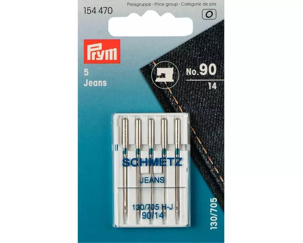 Prym Nähmaschinennadel Nr. 90 für Jeans, 5 Stück
