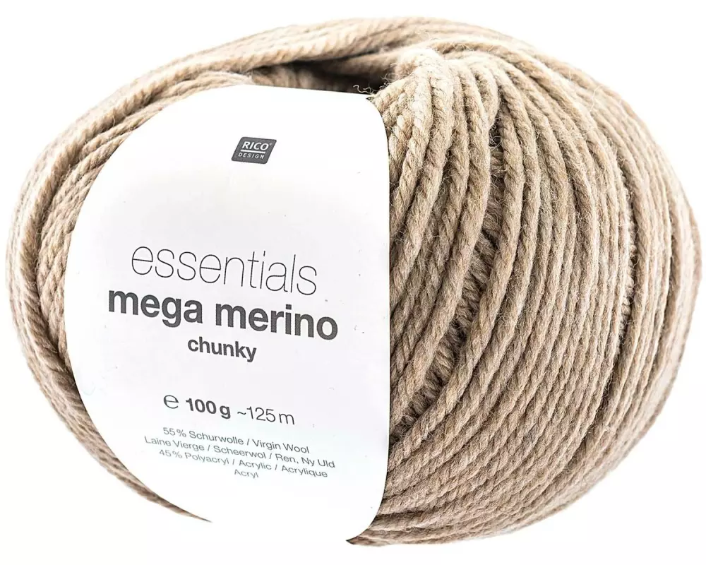 Rico Design Wolle Essentials Mega Wool chunky 100 g, Nature