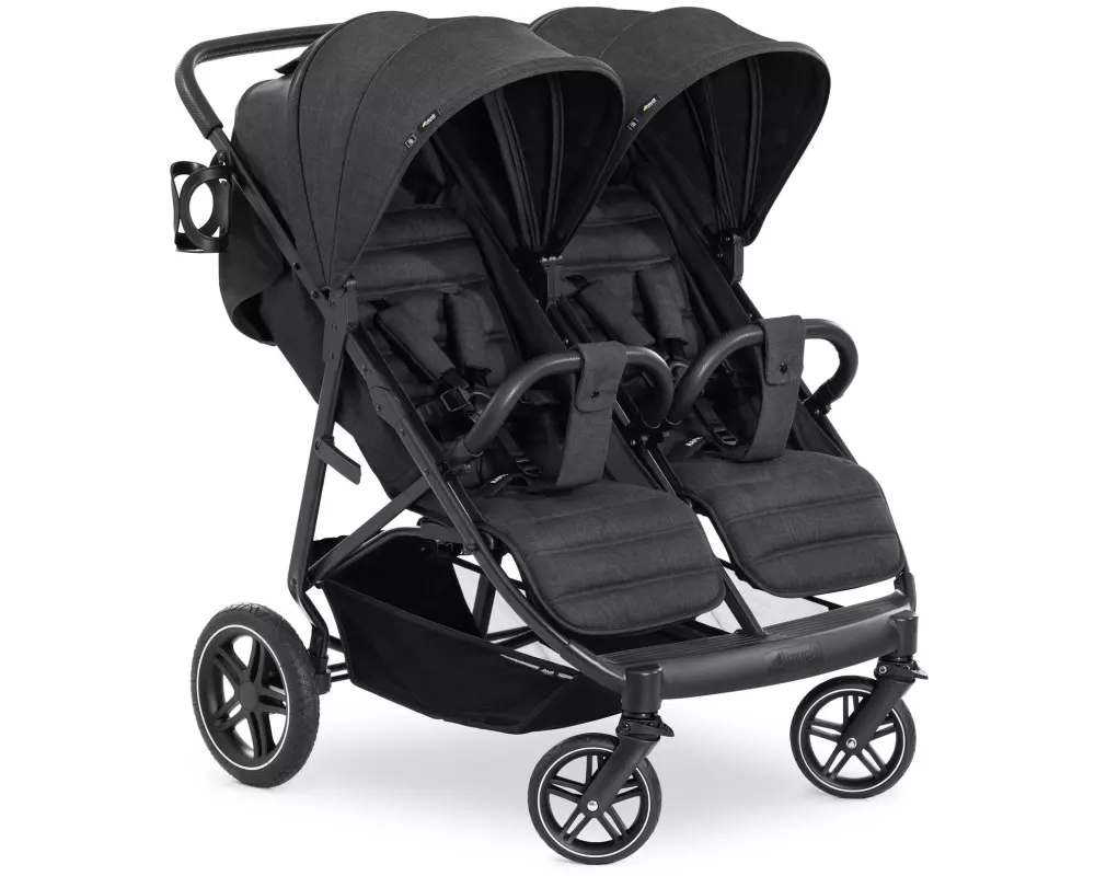 Hauck Geschwisterwagen Uptown Duo Schwarz Melange