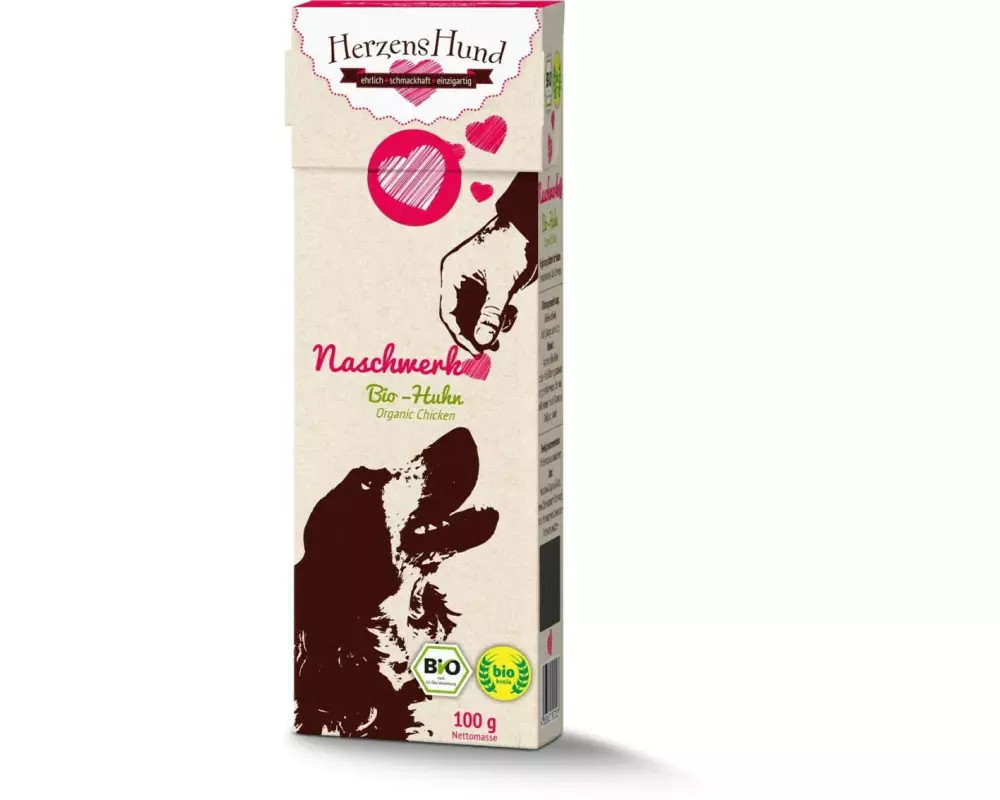 HerzensHund Leckerli Naschwerk Bio-Huhn, 100g