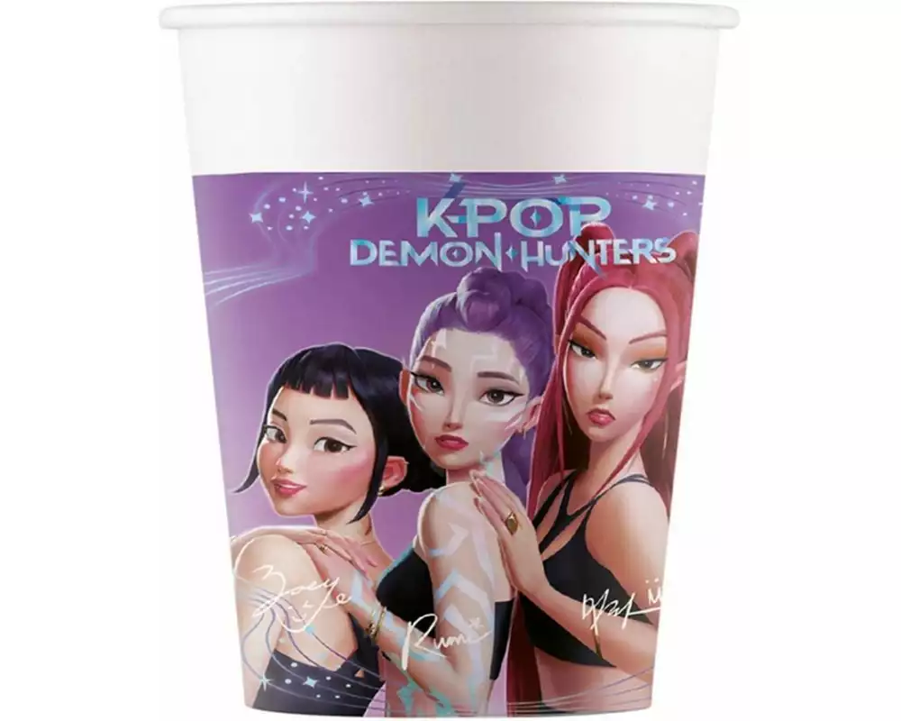 We fiesta Party Einwegbecher K-Pop Demon 200 ml, 8 Stück, Lila