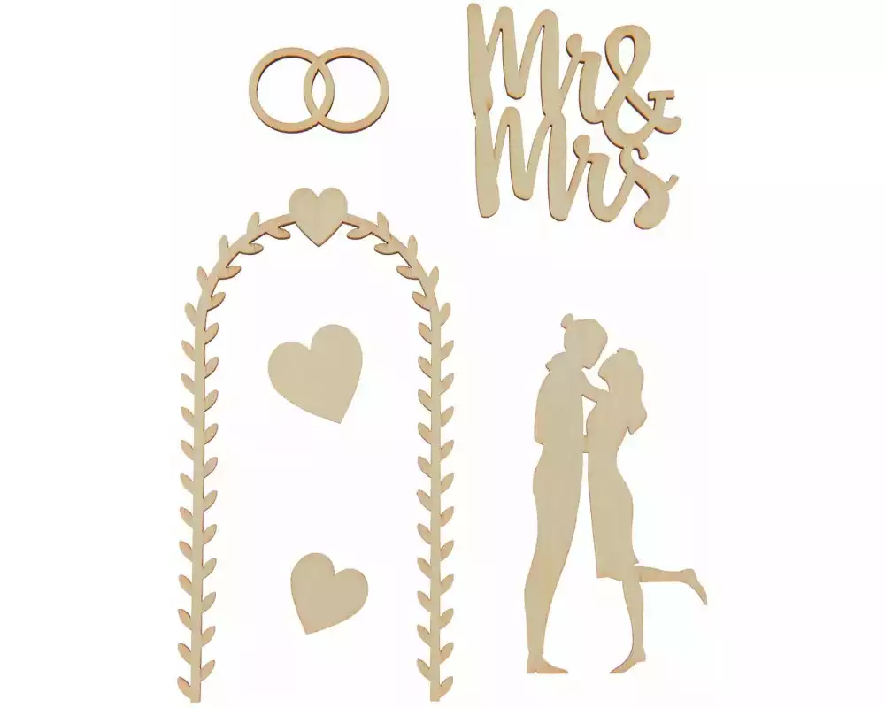 Rico Design Streudeko Hochzeit 6 Stück