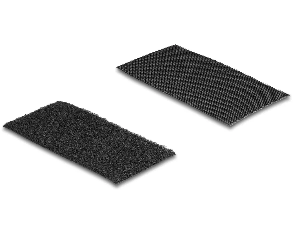Delock Klettrechtecke Schwarz 0.1 m x 50 mm, 10 Stück