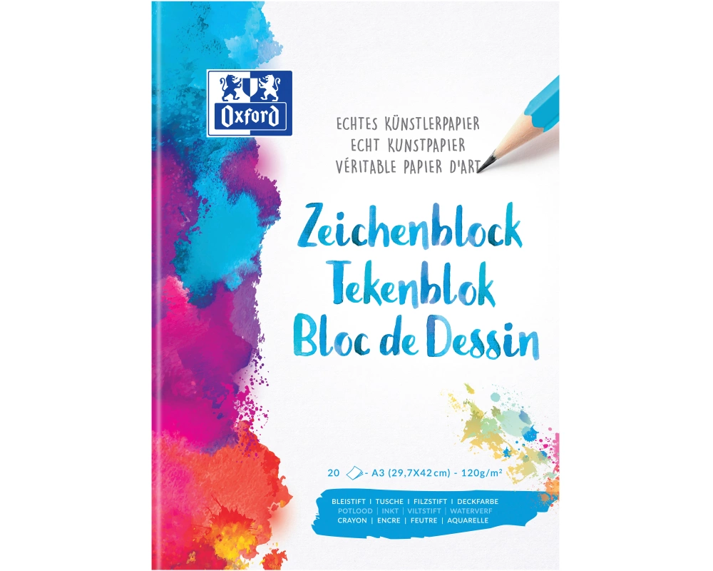 OXFORD Zeichenblock A3 100050301 blanko,90g 20 Blatt