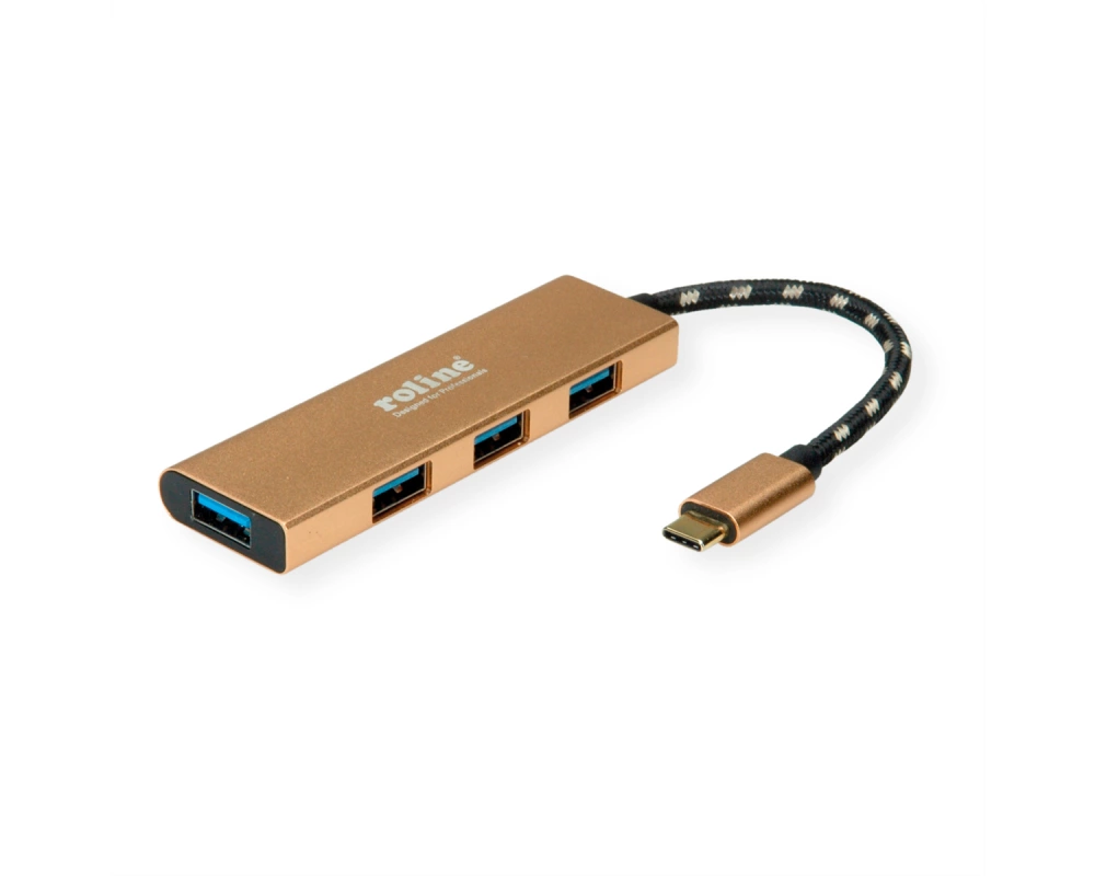ROLINE GOLD USB 3.2 Gen 1 Hub, 4fach, Typ C Anschlusskabel