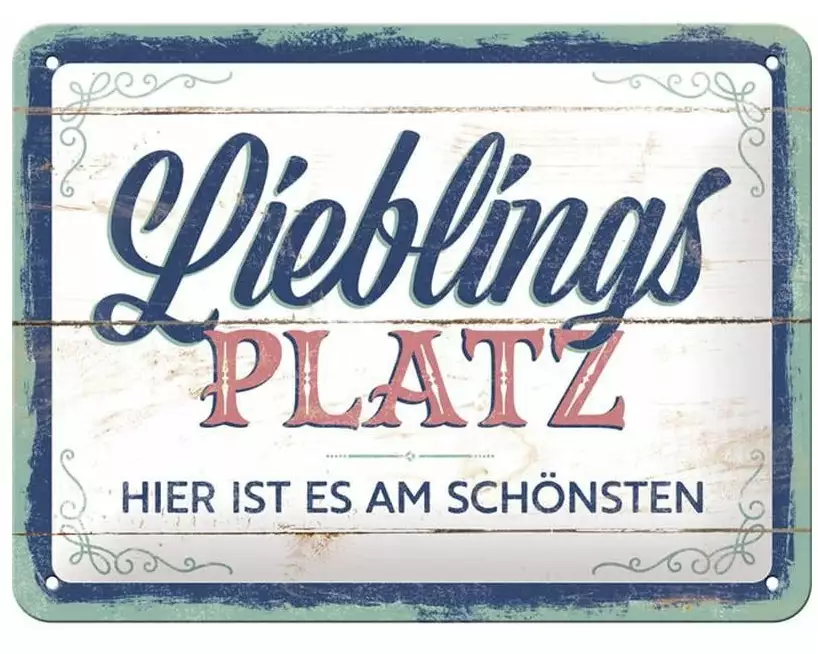 Nostalgic Art Schild Lieblingsplatz 15 x 20 cm, Metall