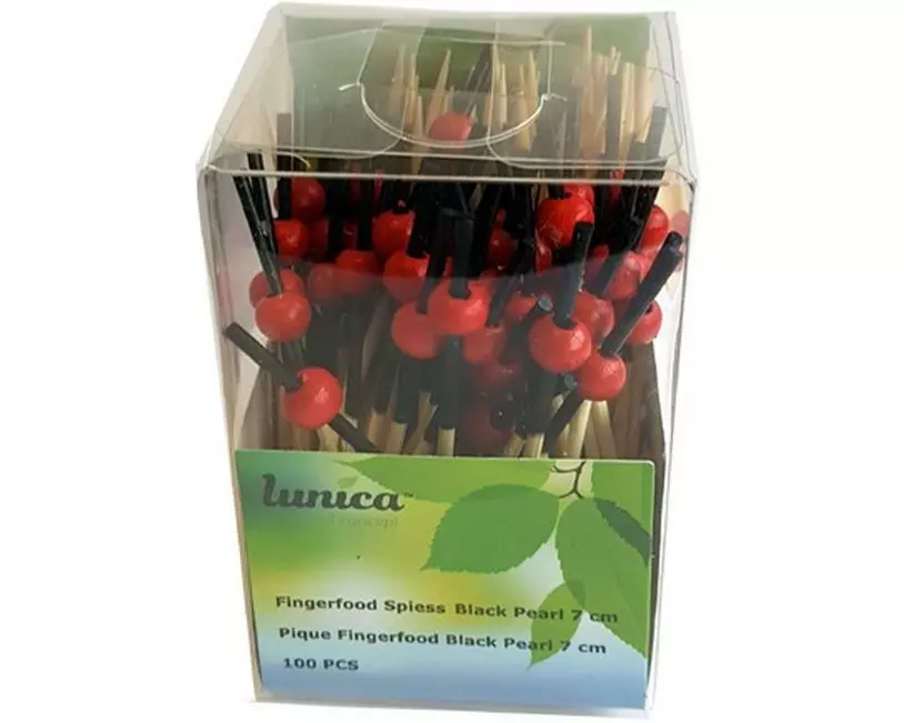 Haushaltsware Einweg-Party-Piekser Perle 100 Stück Rot/Braun