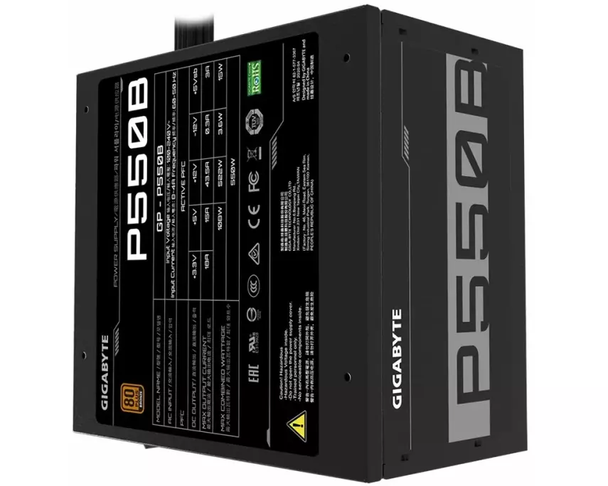 GIGABYTE GP-P550B 550W ATX12V 80 PLUS Bronze certified Active PFC Power Supply