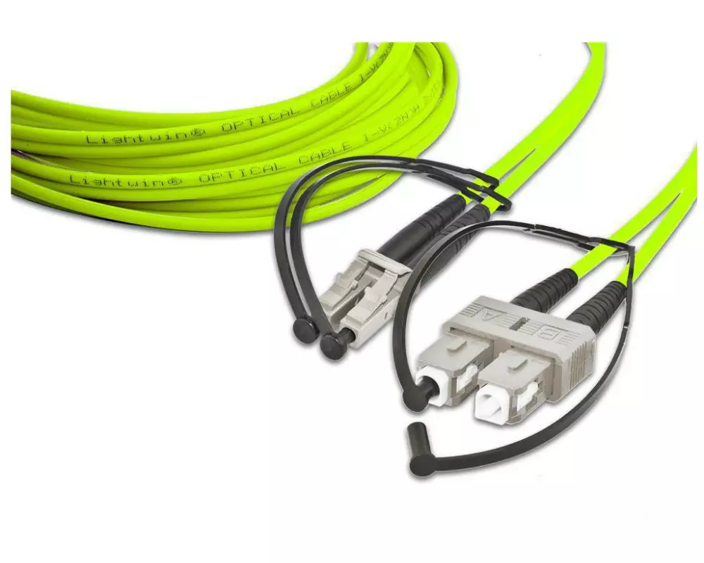 Lightwin LWL-Patchkabel Multimode LC – SC, OM5, Duplex, 1 m