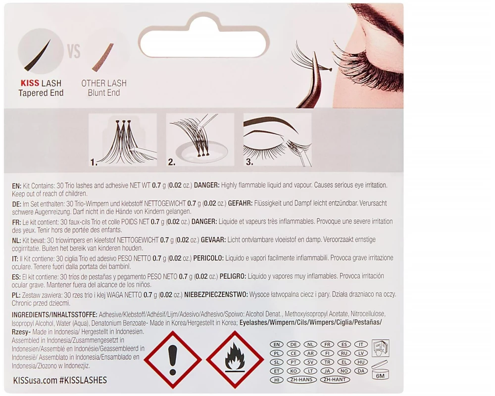 Kiss Haute Couture Trio Lashes #001 Schwarz