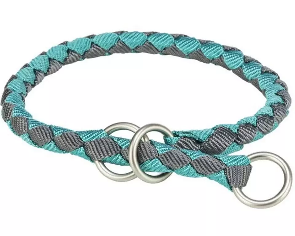 Trixie Cavo Zug-Stopp-Halsband L-XL Grau/Türkis