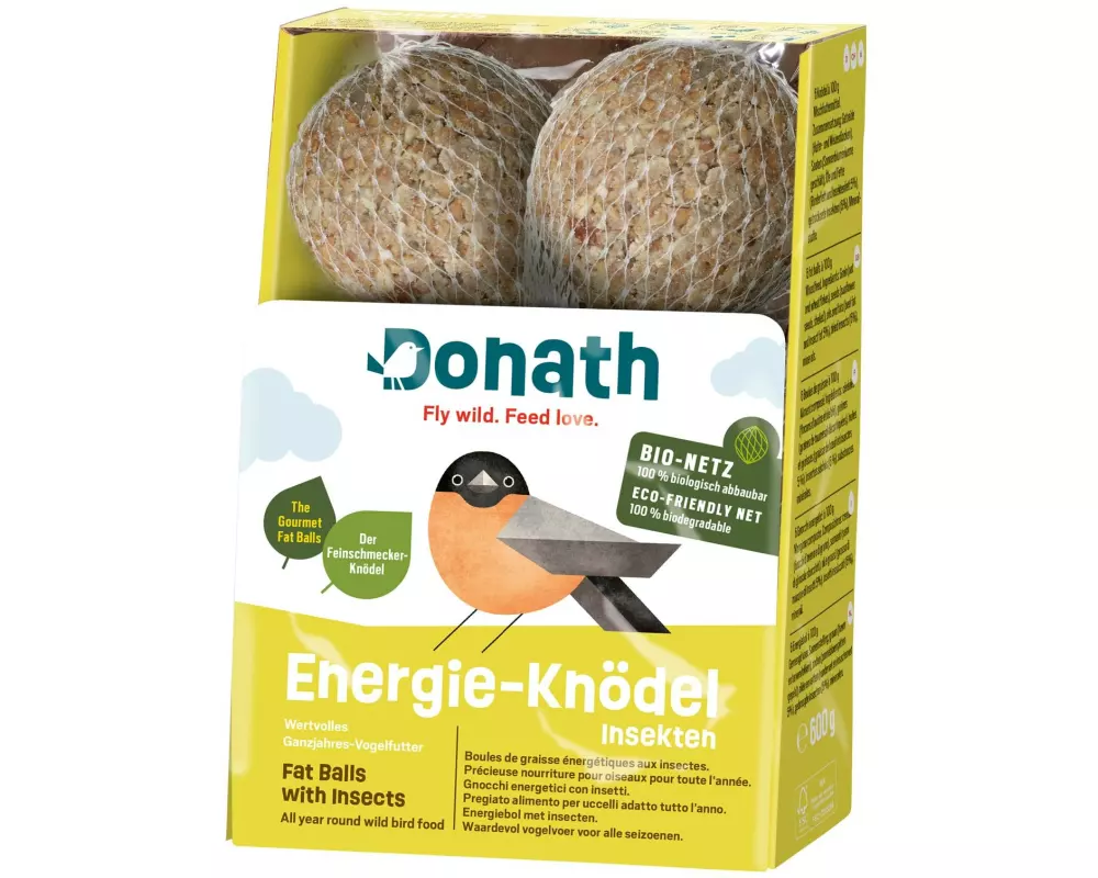 Donath Wintervogelfutter Energie Knödel Insekten, 6 x 100 g