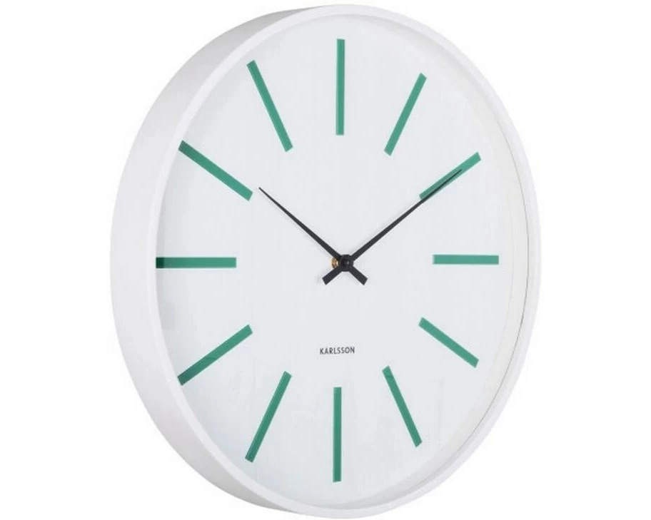 KARLSSON Wanduhr Arruga Retro 40 cm, Weiss/Retrogrün