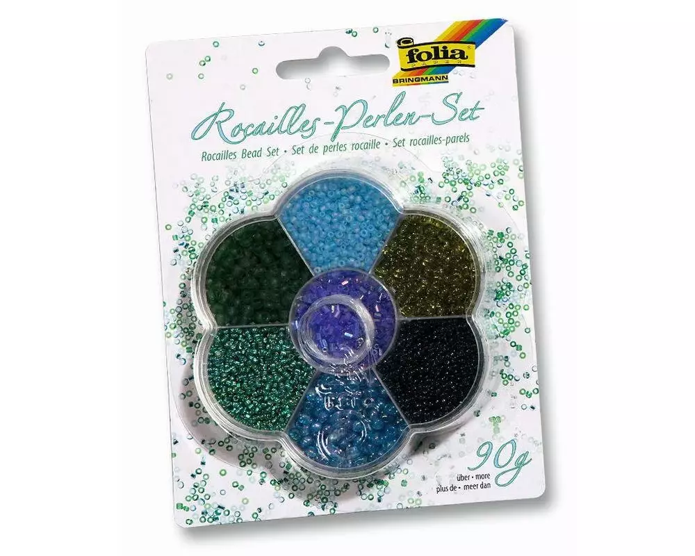 Folia Rocailles-Perlen Blau/Grün