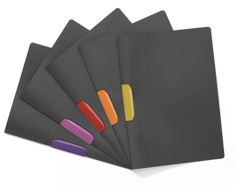 DURABLE Klemmhefter DuraswingColor 5 Stück, Anthrazit/Mehrfarbig