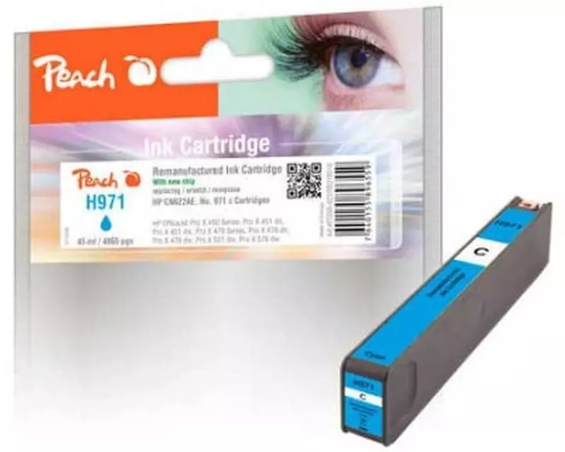 Peach Tinte HP Nr. 971 (CN622AE) Cyan