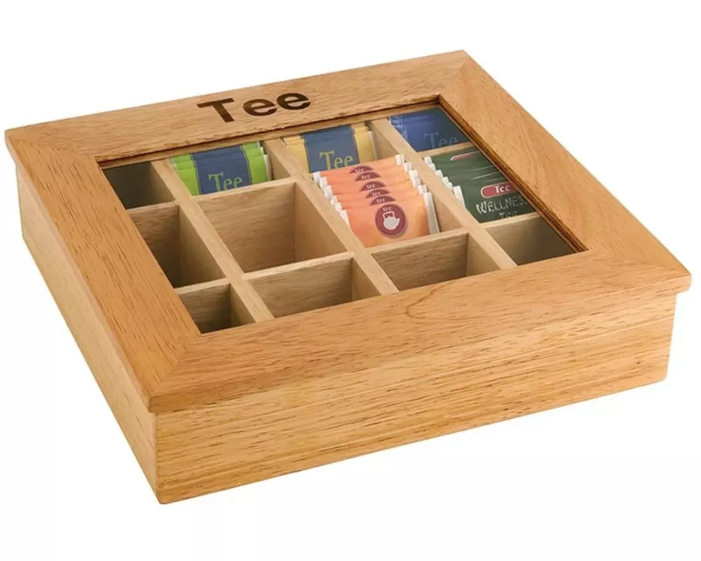APS Teebox mit 12 Kammern Hellbraun