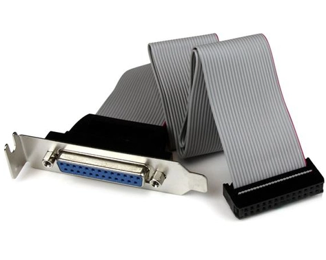 StarTech.com Low Profile 16in Parallel Port Header Cable Adapter with Bracket â€" DB25 (F) to IDC26