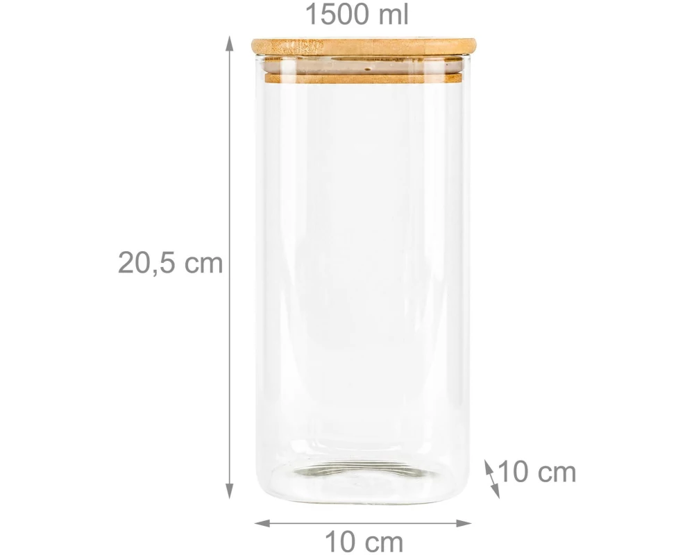 relaxdays Vorratsgläser 1500 ml, 9 Stück