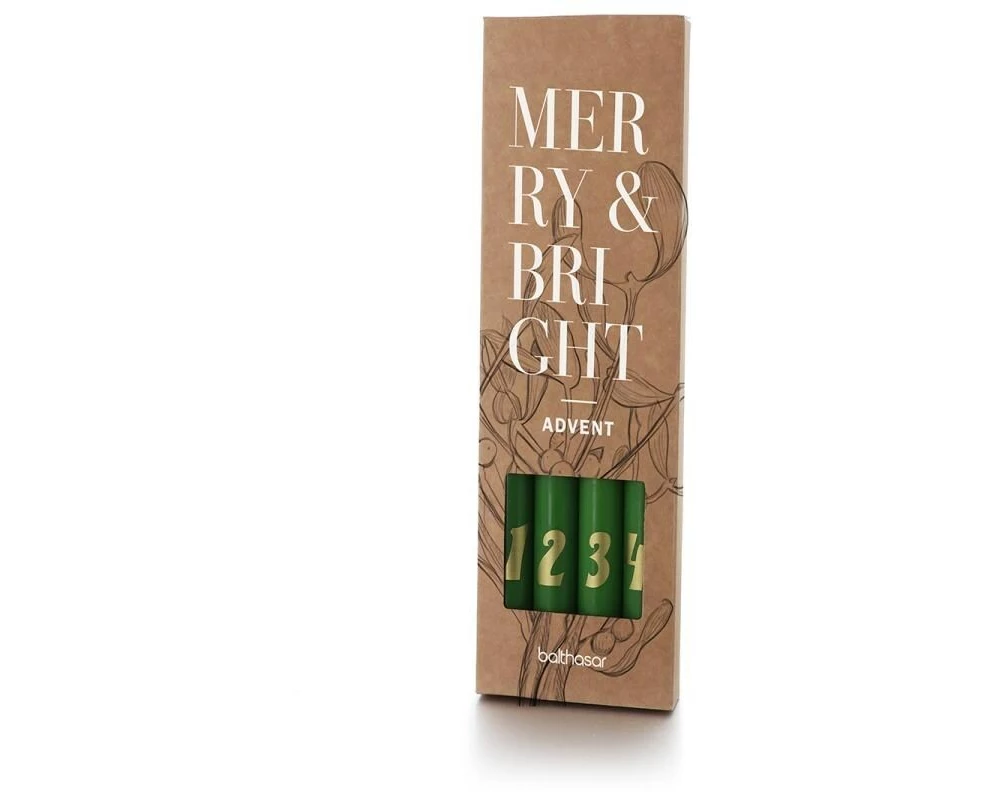 balthasar Weihnachtskerze Advent Tannengrün