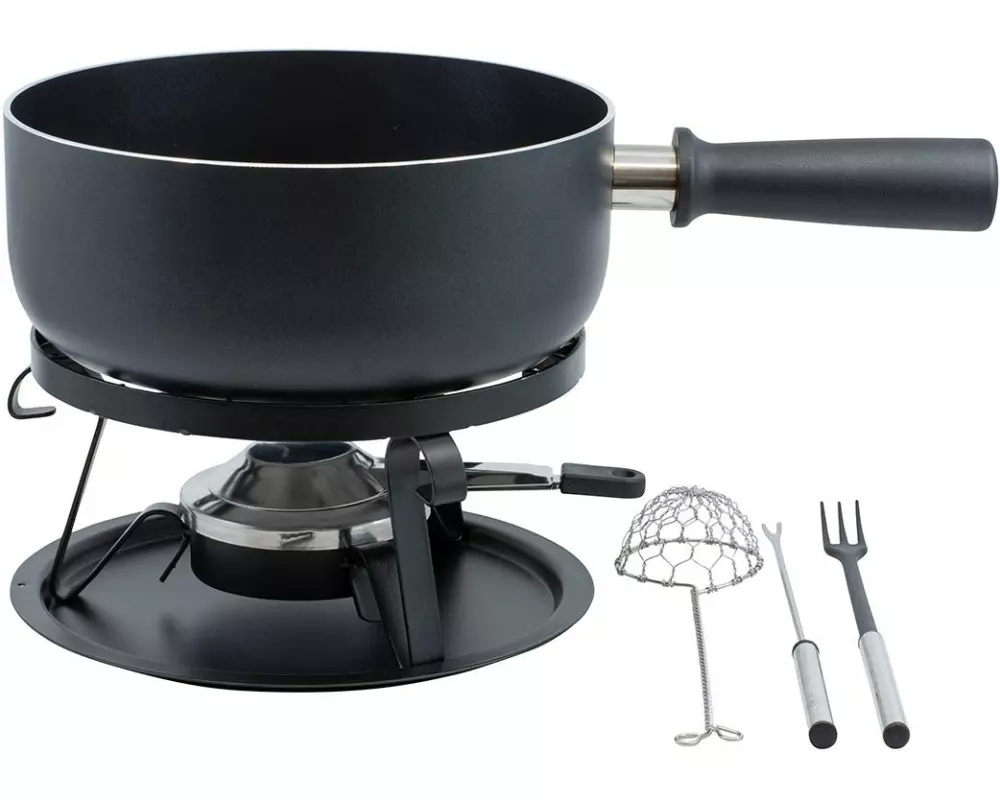 Kadastar Käsefondue-Set Royal 22 Teile, Schwarz