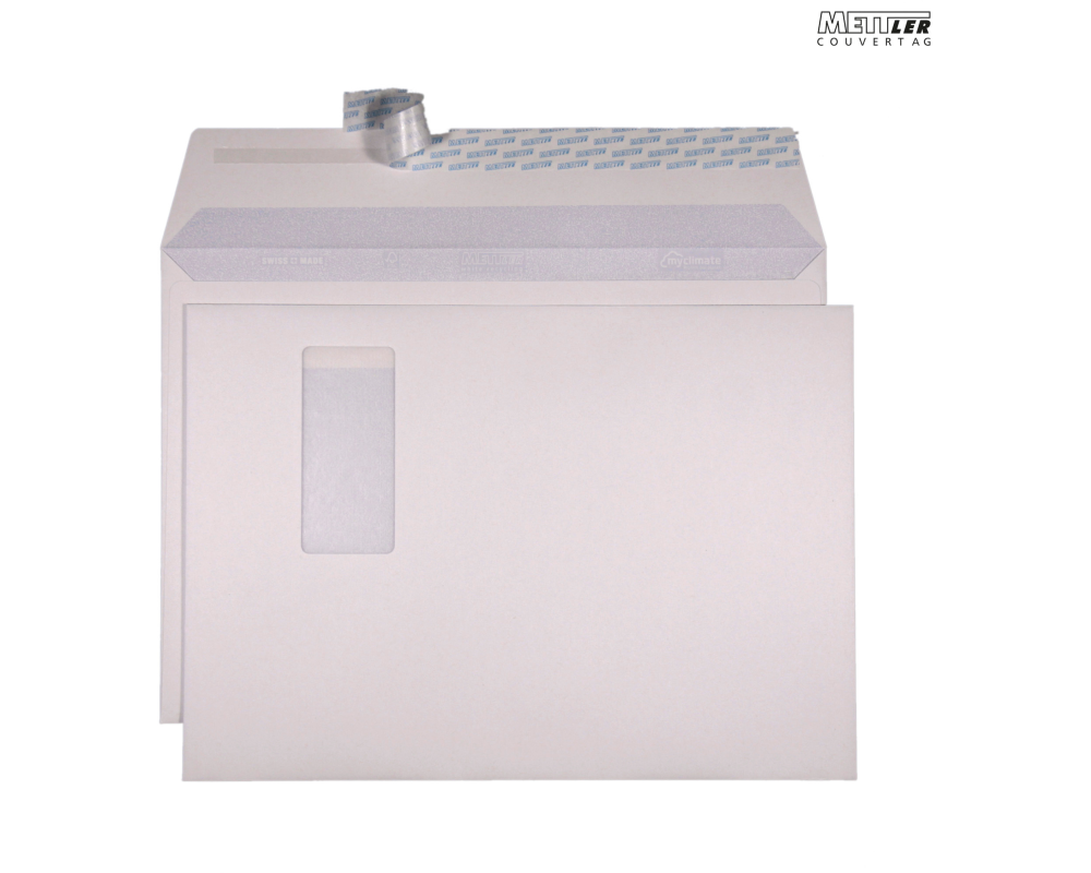 METTLER Couvert Fenster rechts C4 9244 120g, recycling weiss 250 Stk.