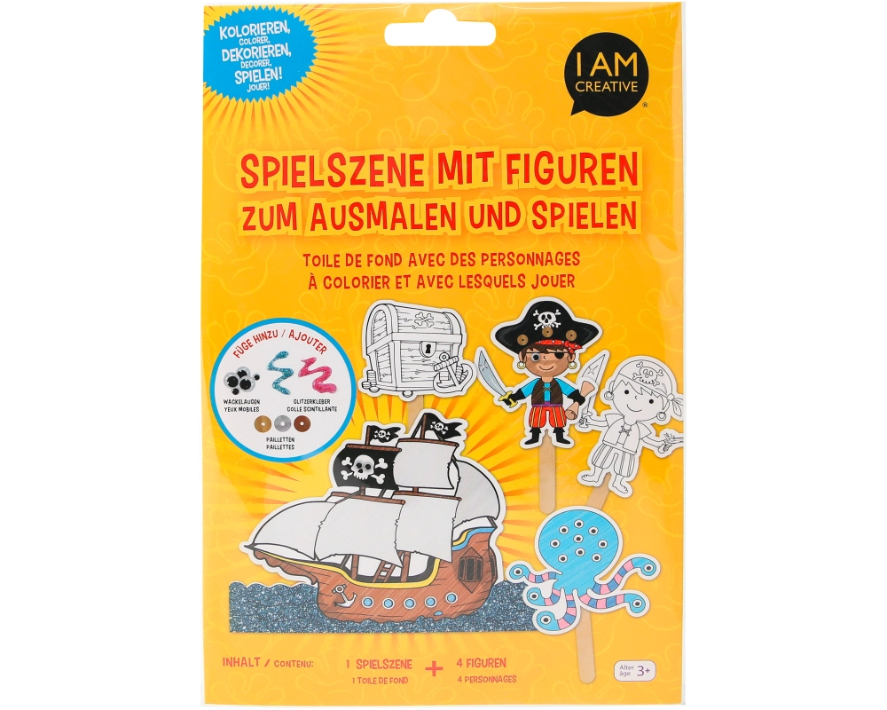 I AM CREATIVE Puppenspiel 4087.545 Pirat, Papier, 5tlg.