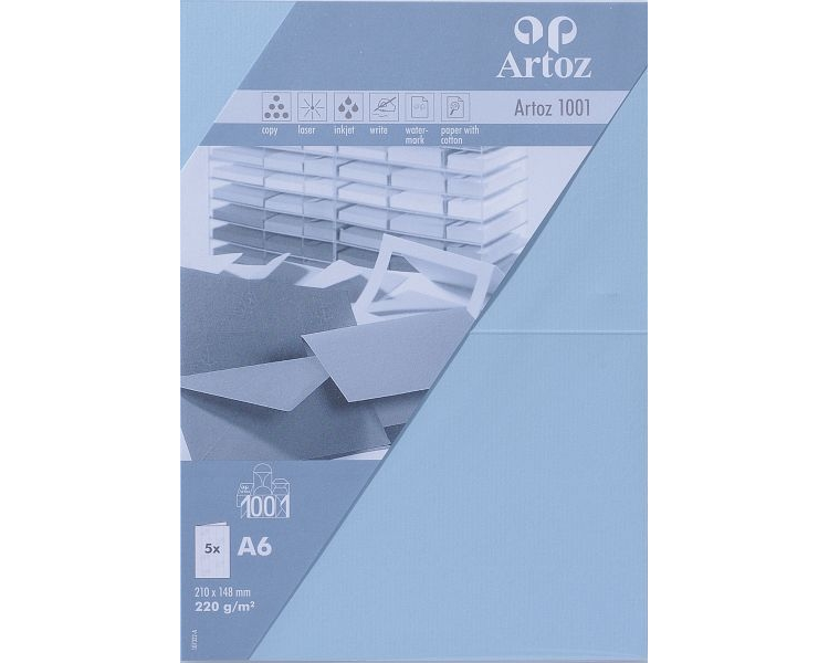 ARTOZ Karten 1001 A6 107322264 220g, pastellblau 5 Blatt